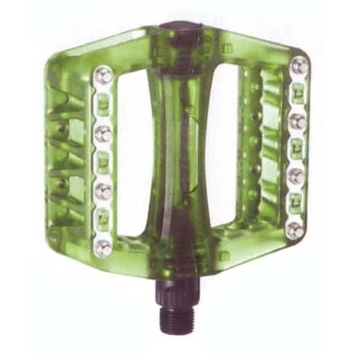 #X-TECH PEDAL BMX PLASTIC & METAL PINS 9/16 INCH CLEAR GREEN