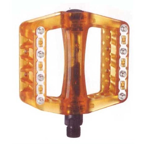 #X-TECH PEDAL BMX PLASTIC & METAL PINS 9/16 INCH CLEAR ORANGE