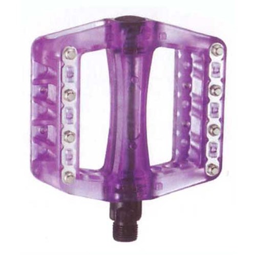 #X-TECH PEDAL BMX PLASTIC & METAL PINS 9/16 INCH CLEAR PURPLE