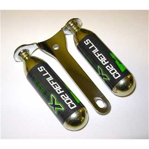 X-TECH DUAL CO2 CARTRIDGE HOLDER WITH 2 16G CARTRIDGES (2C2)(CANNOT AIR FREIGHT THIS ITEM) (UN1013/2.2)