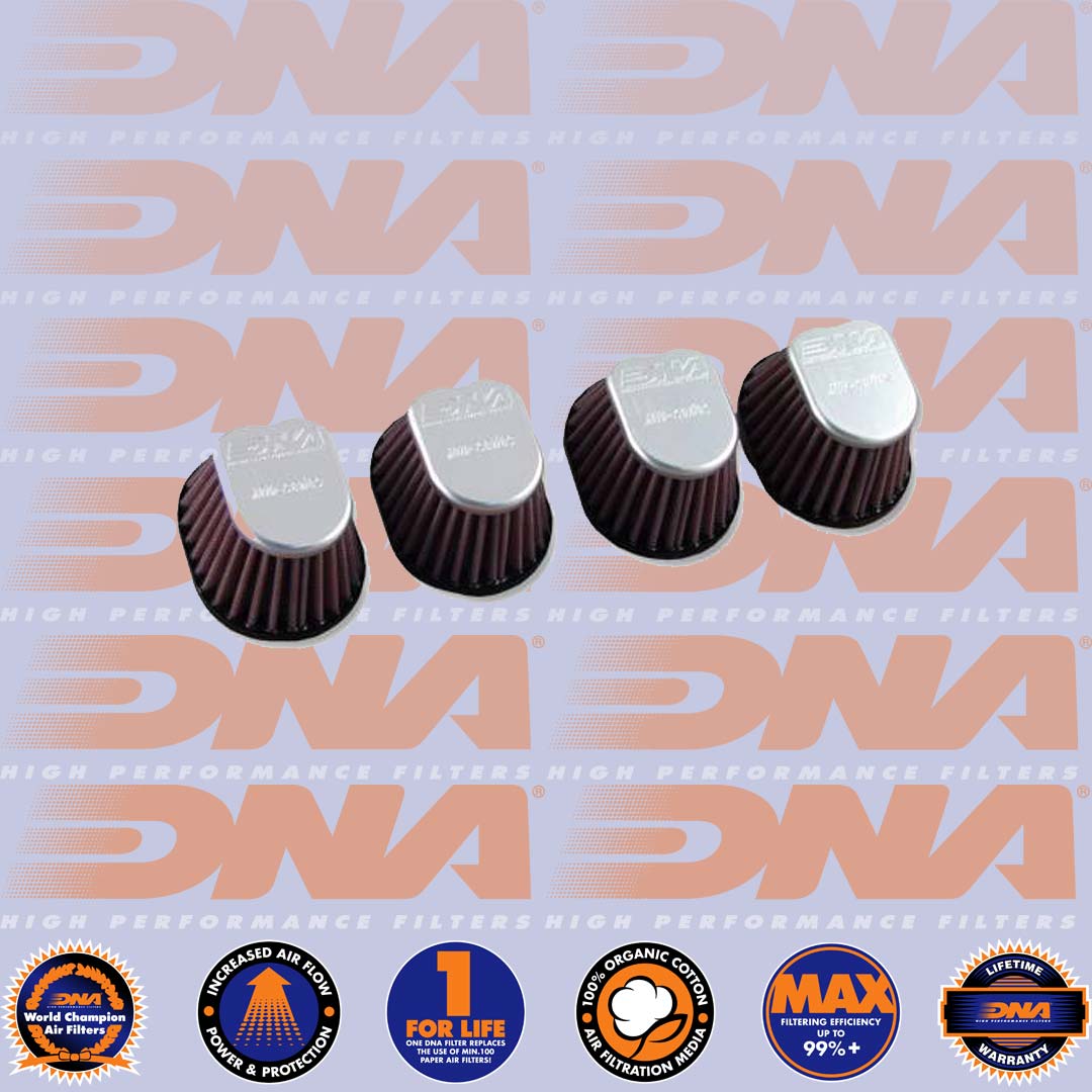 DNA FILTERS CNC TOP SPECIAL OVAL CLAMP 54mm INLET 58mm LENGTH AIR FILTER x 4 - XVI-5004