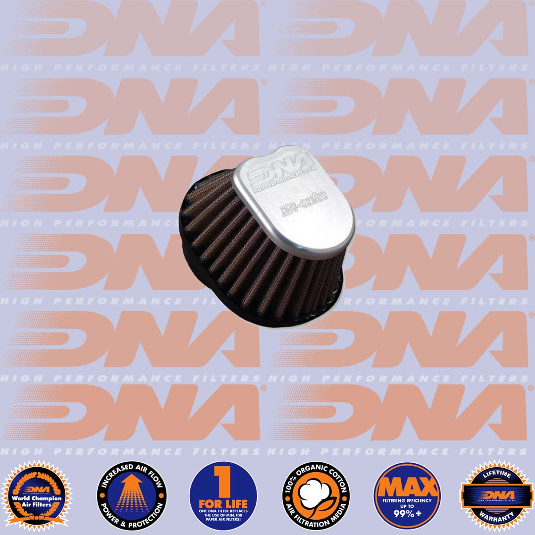 DNA FILTERS CNC TOP SPECIAL OVAL CLAMP ON 54mm INLET 58mm LENGTH AIR FILTER - XVI-5400