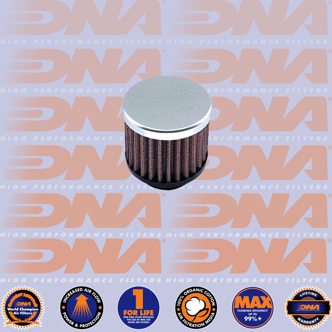 DNA FILTERS CNC TOP ROUND CLAMP ON 49mm INLET 64mm LENGTH AIR FILTER - XVR-4900-6