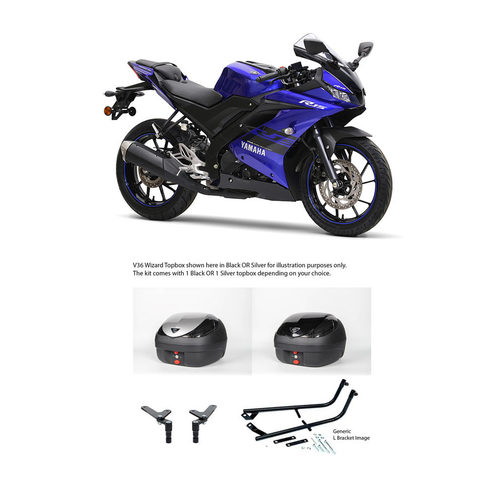 V36 Wizard Silver Topbox Kit YAMAHA YZF-R15 V3.0 2020 - Y131V36BPSIL