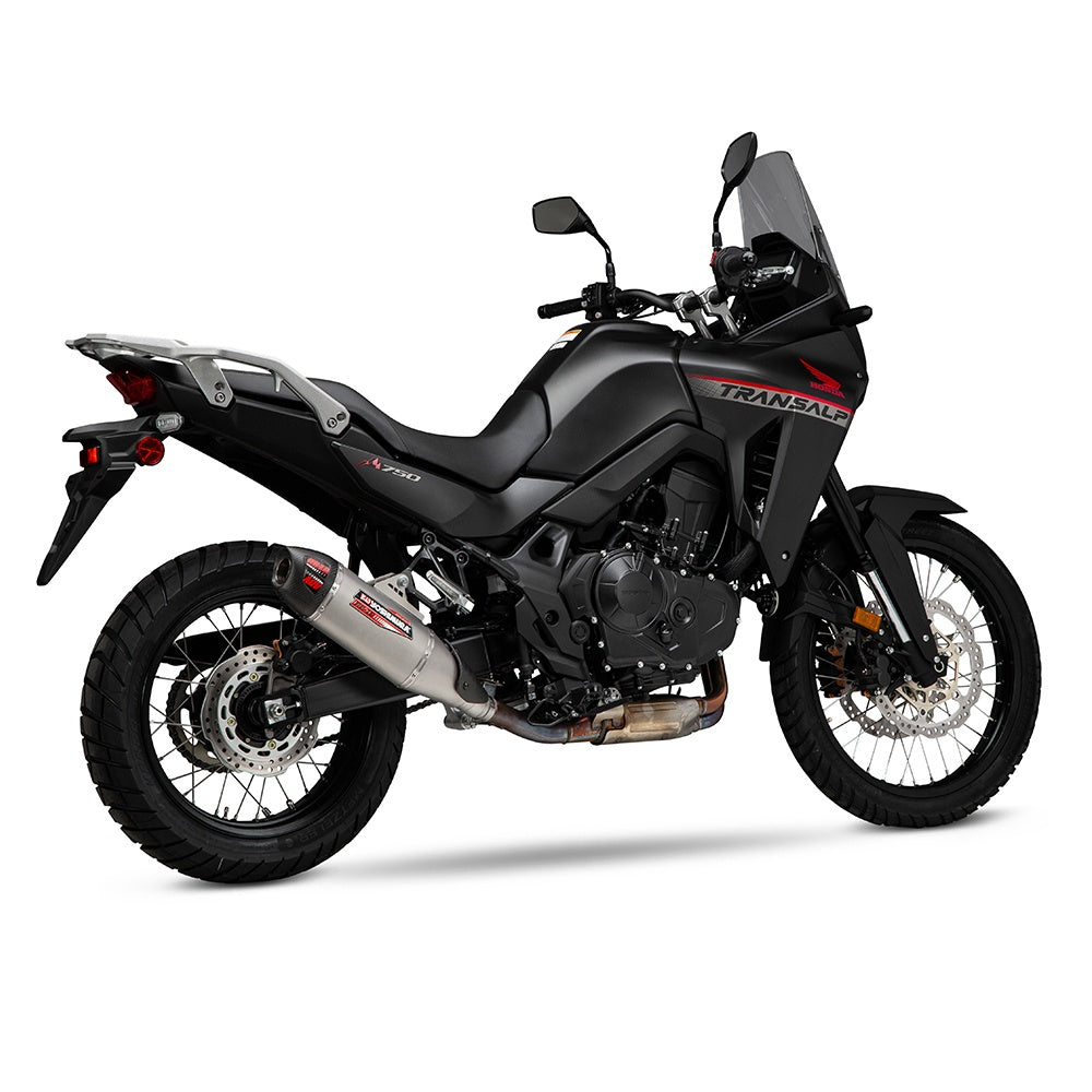 Yoshimura TRANSALP 2024 RS-12 Stainless Slip-On Exhaust, w/ Stainless Muffler