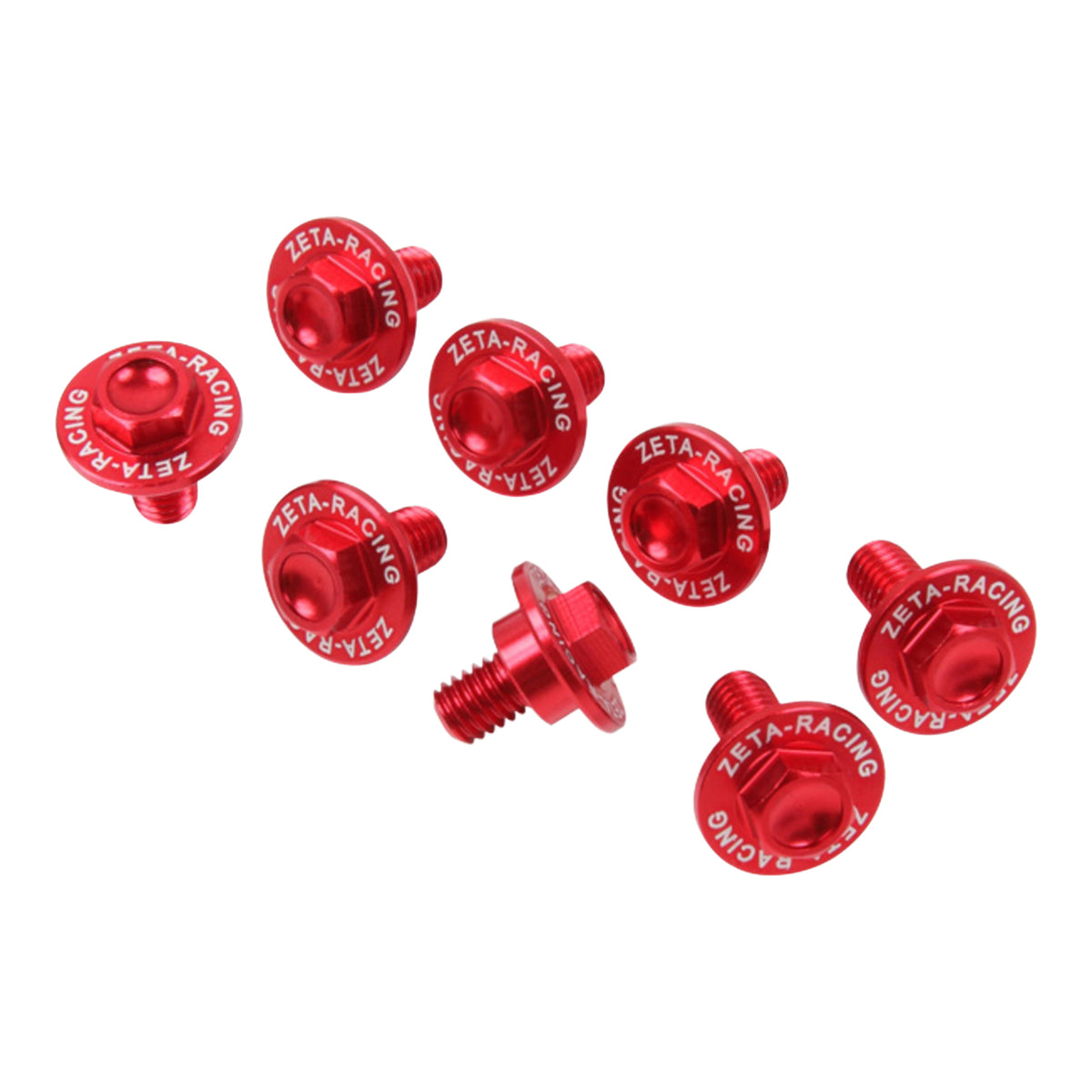 Zeta Fork Guard Bolt Set 8-Piece Honda - Red