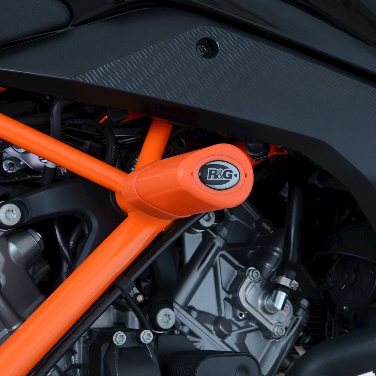 Aero no-cut Frame Sliders (ORANGE), KTM RC125/200/390