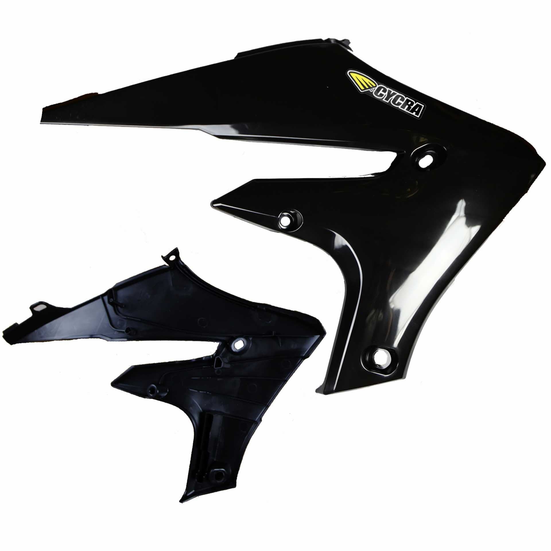 2018 YAM YZ450F POWERFLOW RADIATOR SHROUDS BLK