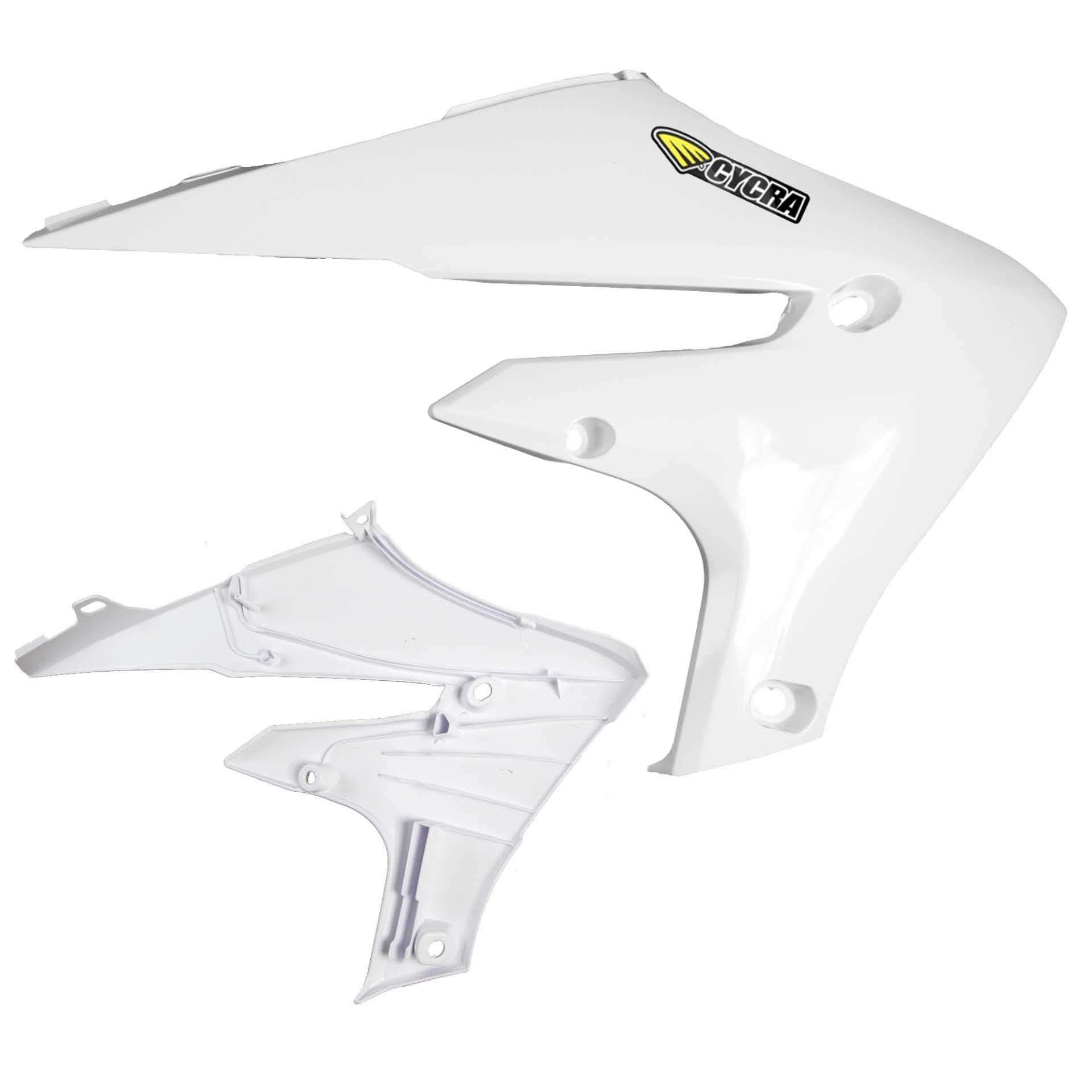 2018 YAM YZ450F POWERFLOW RADIATOR SHROUDS WHT