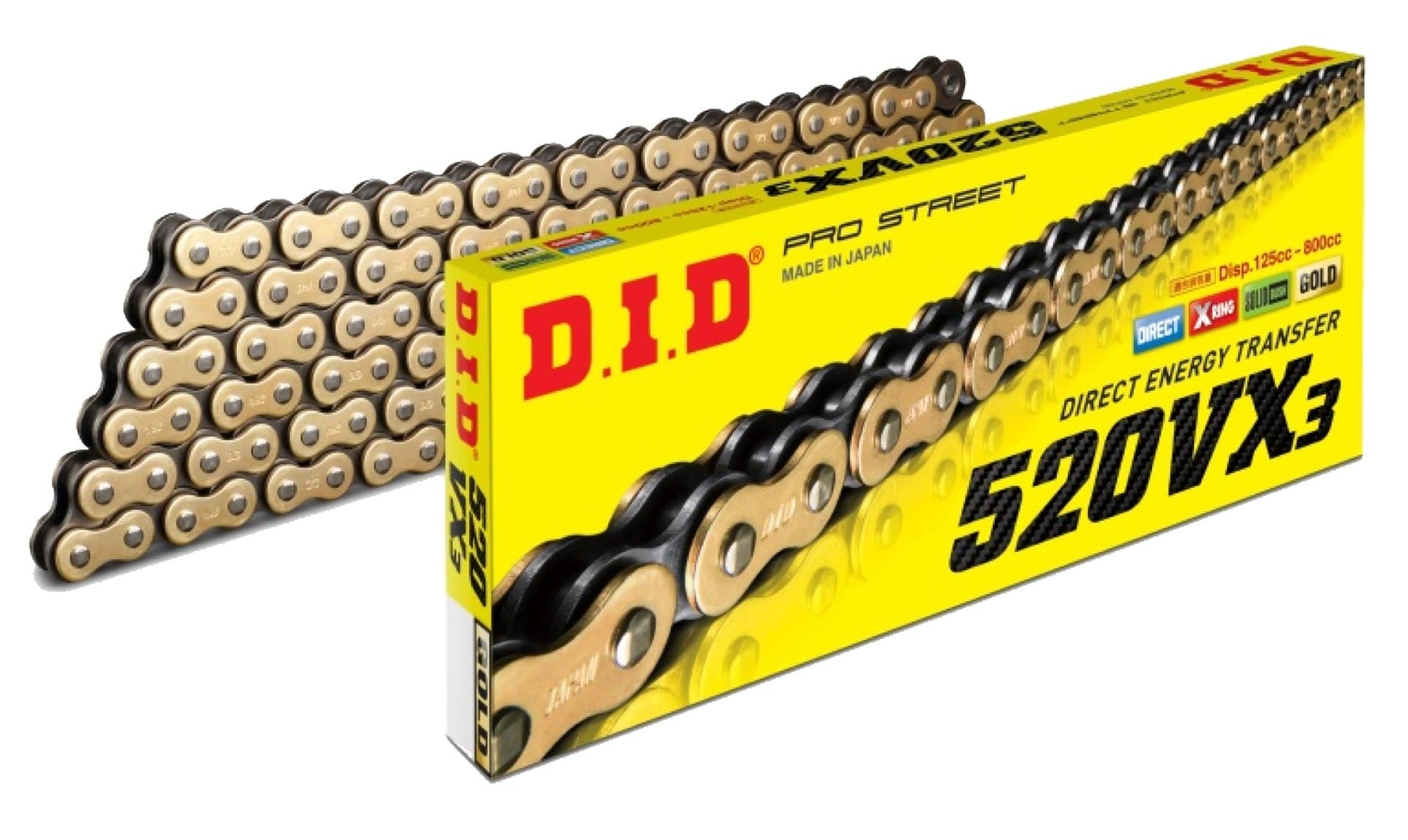 DID #520 VX3 Pro X-Ring Chain - FJ-Clip/ZJ-Rivet