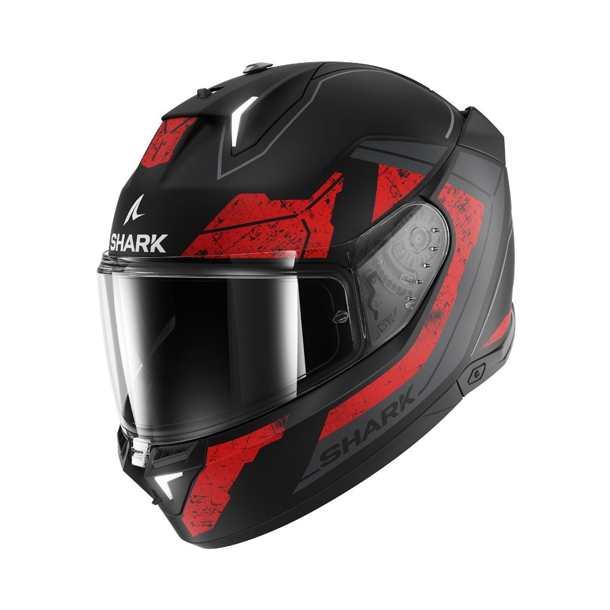 SHARK SKWAL i3 RHAD MAT BLK CHR RED L