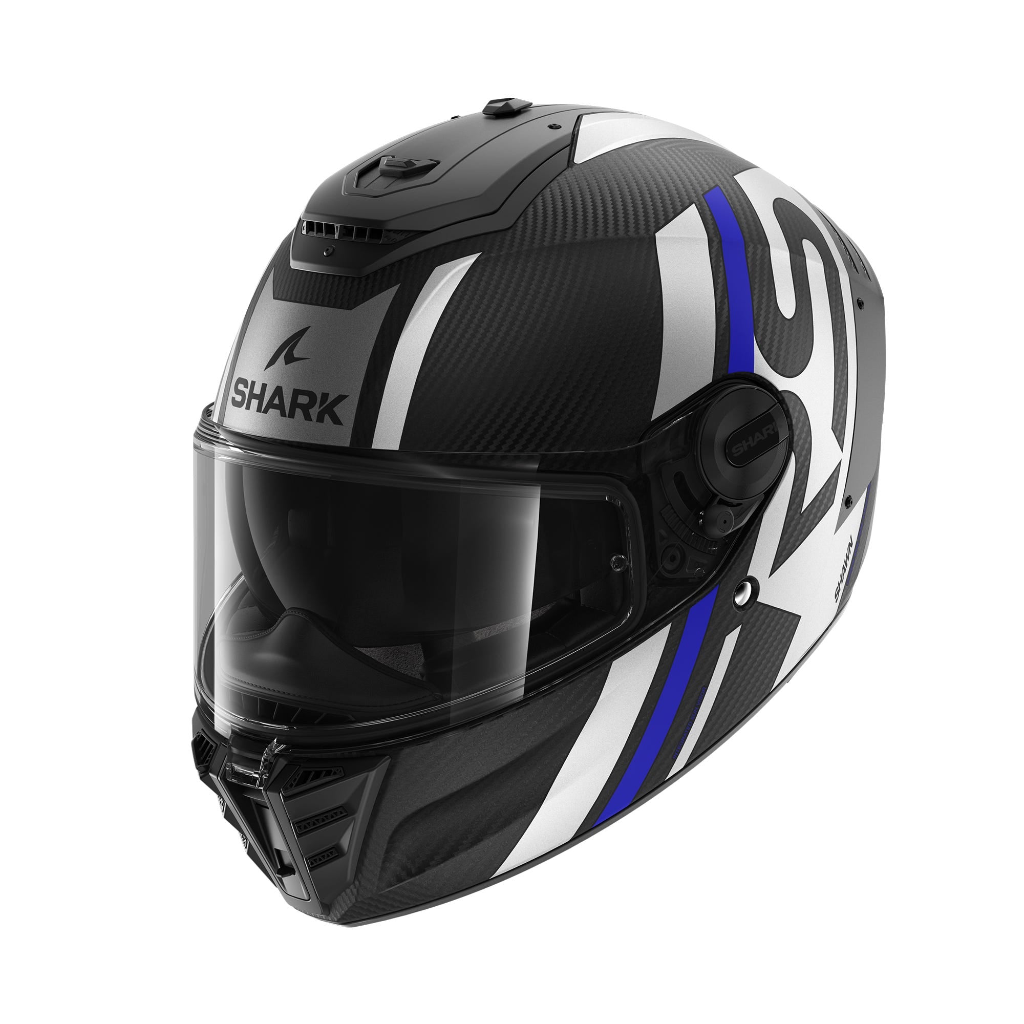 SHARK SPARTAN RS CARBON SHAWN BLU SIL XS