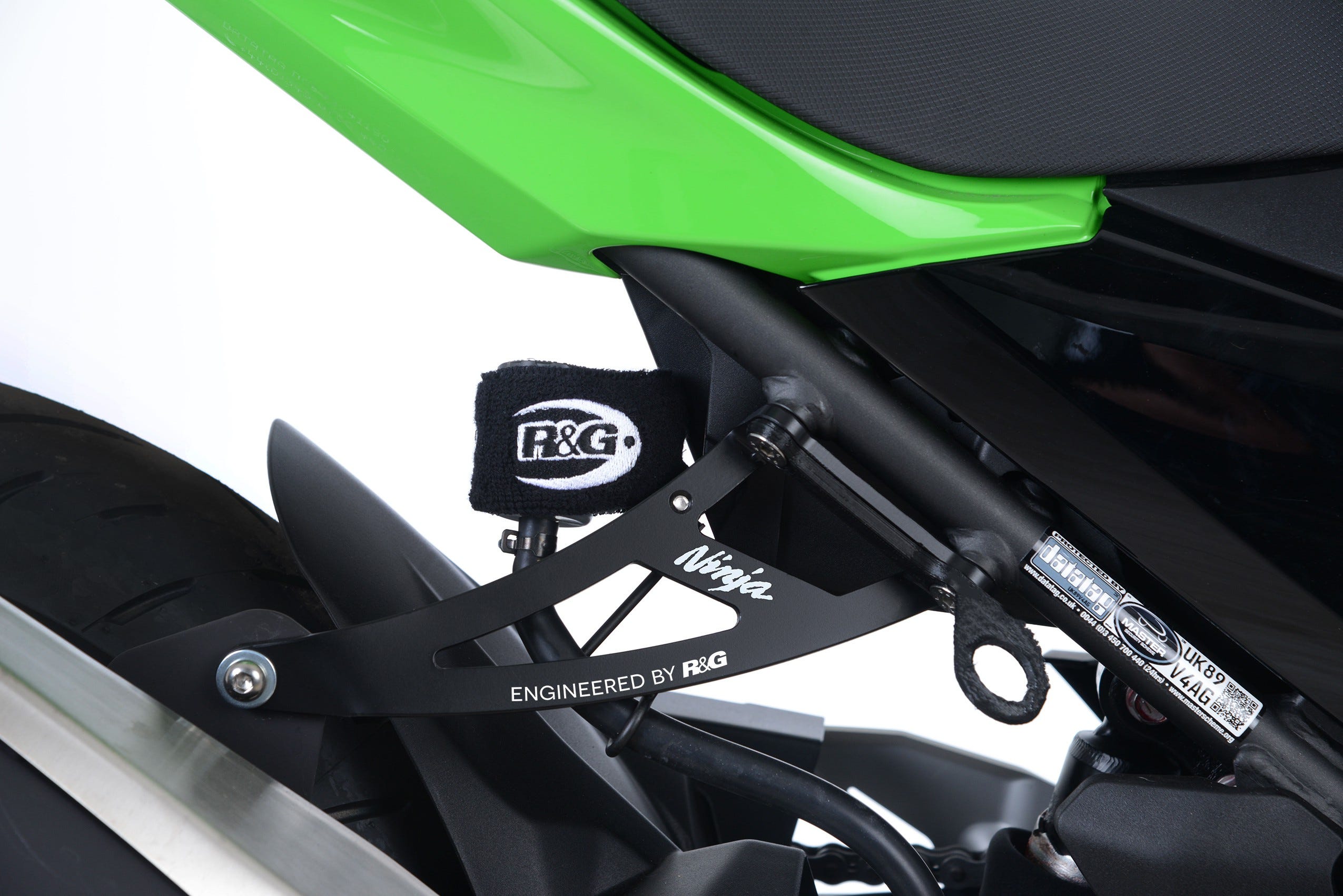 Exh Hanger & L/H footrest blanking plate (kit),BLK,Ninja 400