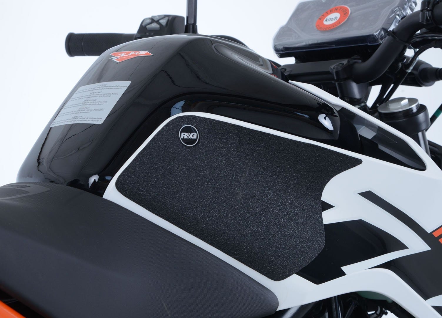 KTM Duke 125 2017- Tank Traction Grips : BLACK 2-Grip Kit