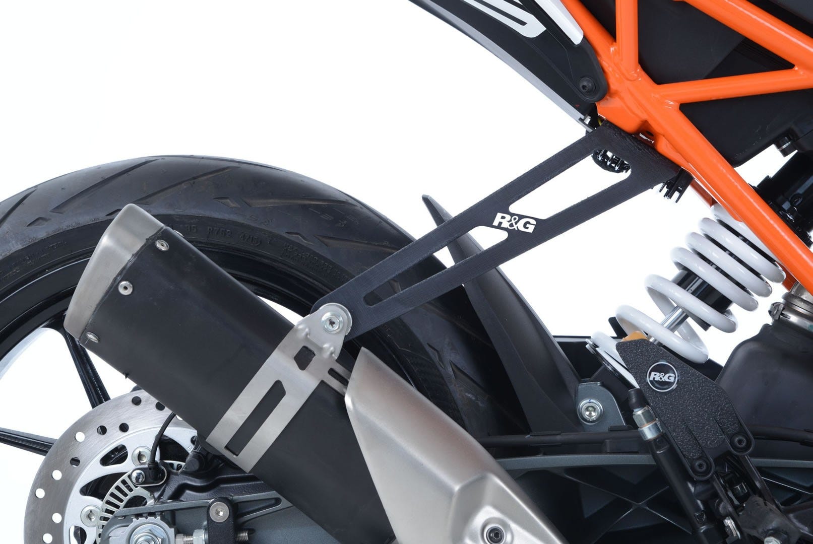 Exhaust Hanger & LH footrest blanking plate (kit), BLK,