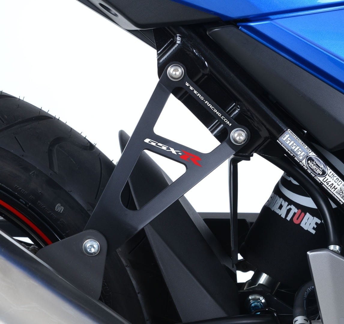 Exhaust Hanger & LH footrest blanking plate (kit), BLK,