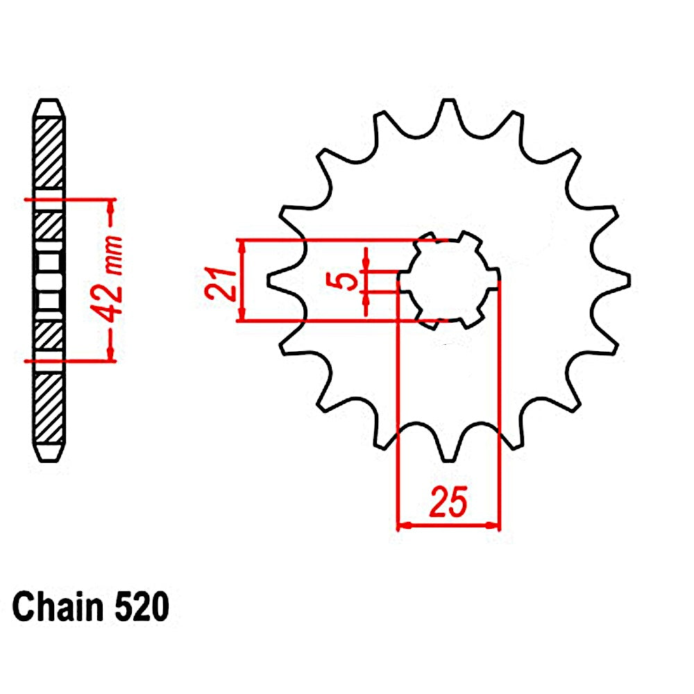 14T Kaw/Suz/Yam Front Sprocket (569)