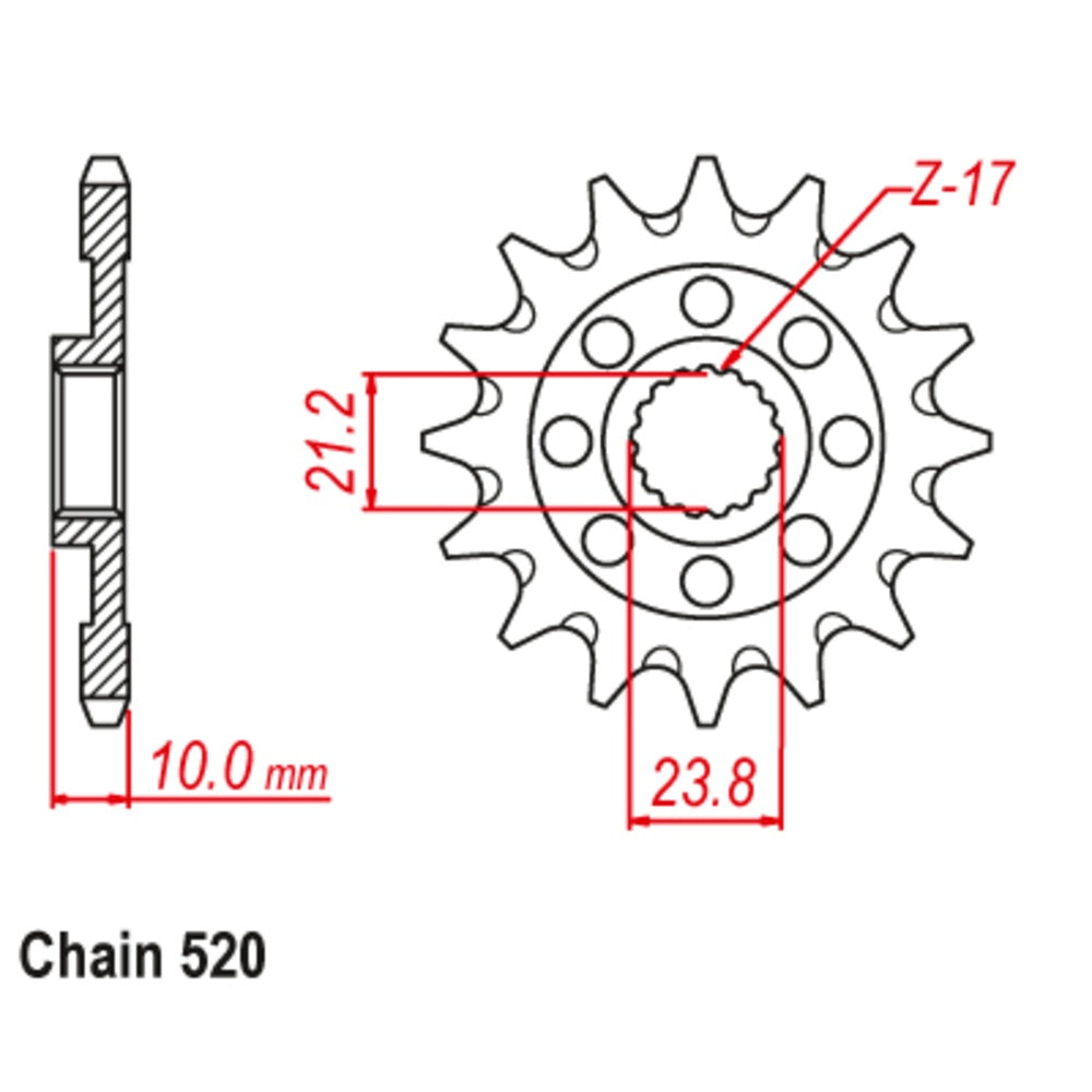 13T Suz RMZ450 13-14 Front Spkt ( 1443 )