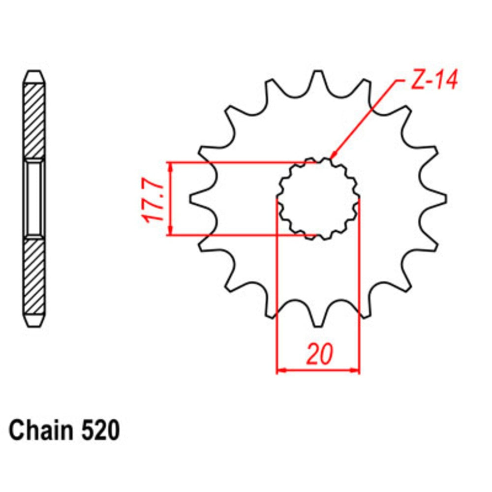 14T Yamaha Front Sprocket (564)