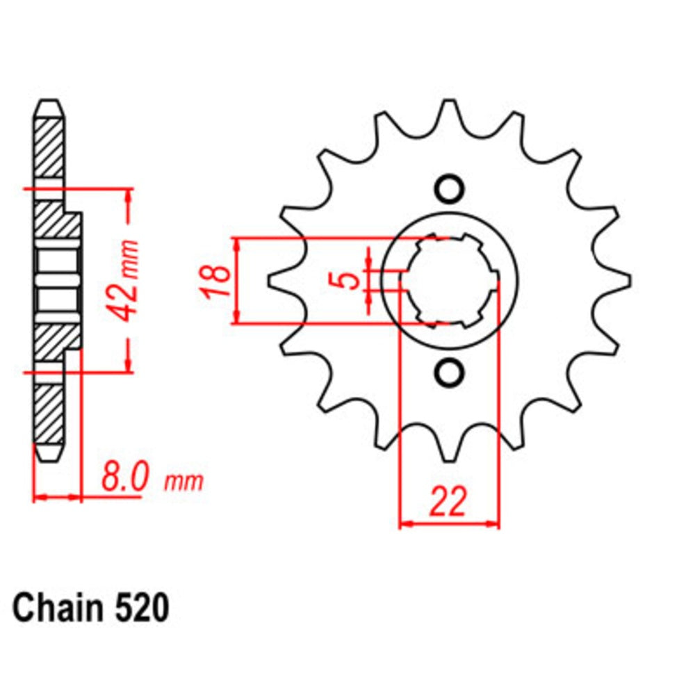 16T Suzuki/Yamaha Front Sprocket (431) (Supersedes 411)
