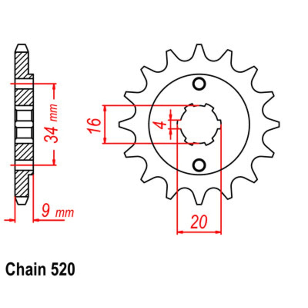13T Yamaha Front Sprocket (1554)