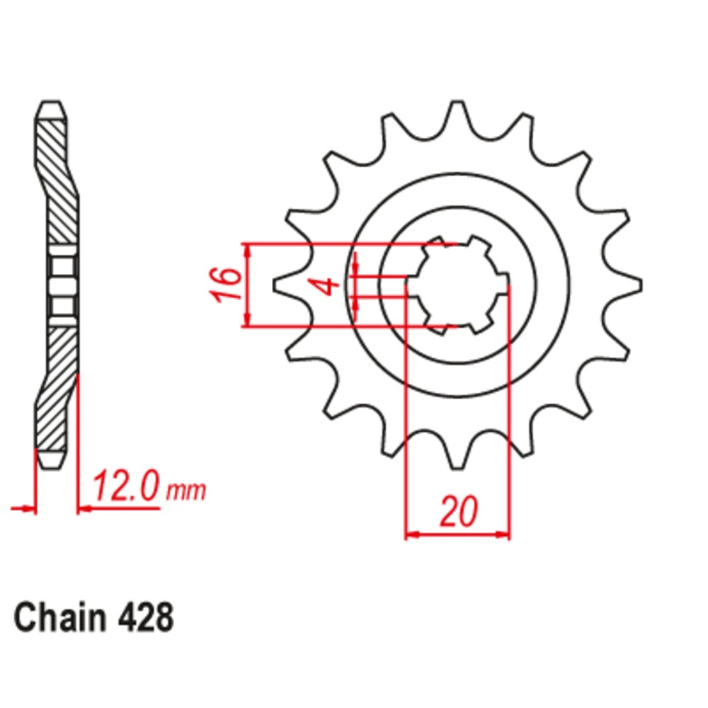 14T Yamaha Front Sprocket (1606)