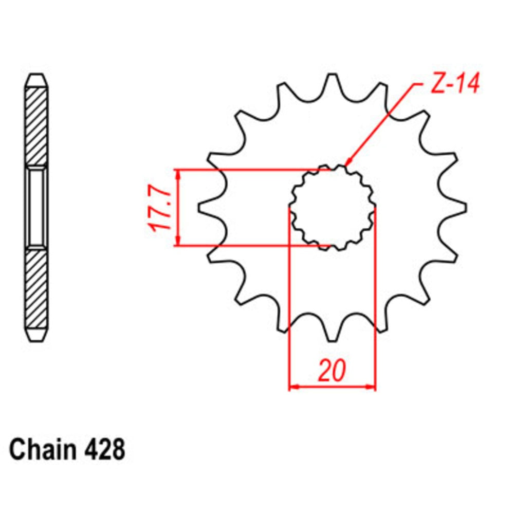 15T Yamaha Front Sprocket (558)