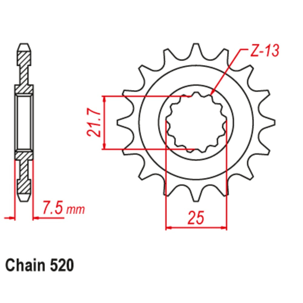 16T Kawasaki Front Sprocket (1536)