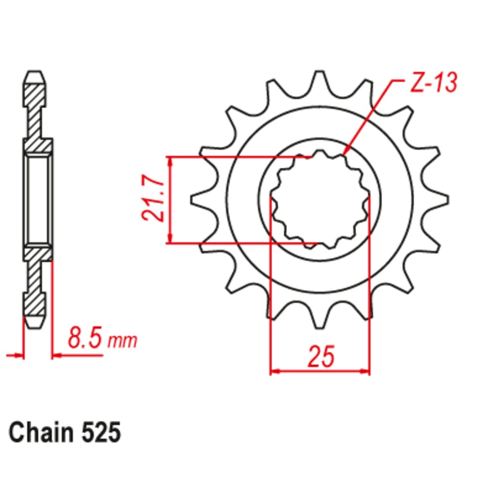 17T Kawasaki ZX10 Front Sprkt (1537)