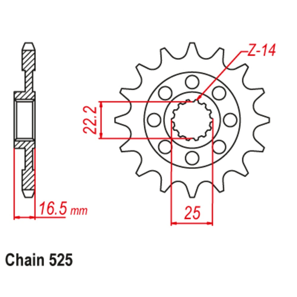 14T Ducati Front Sprocket (741)