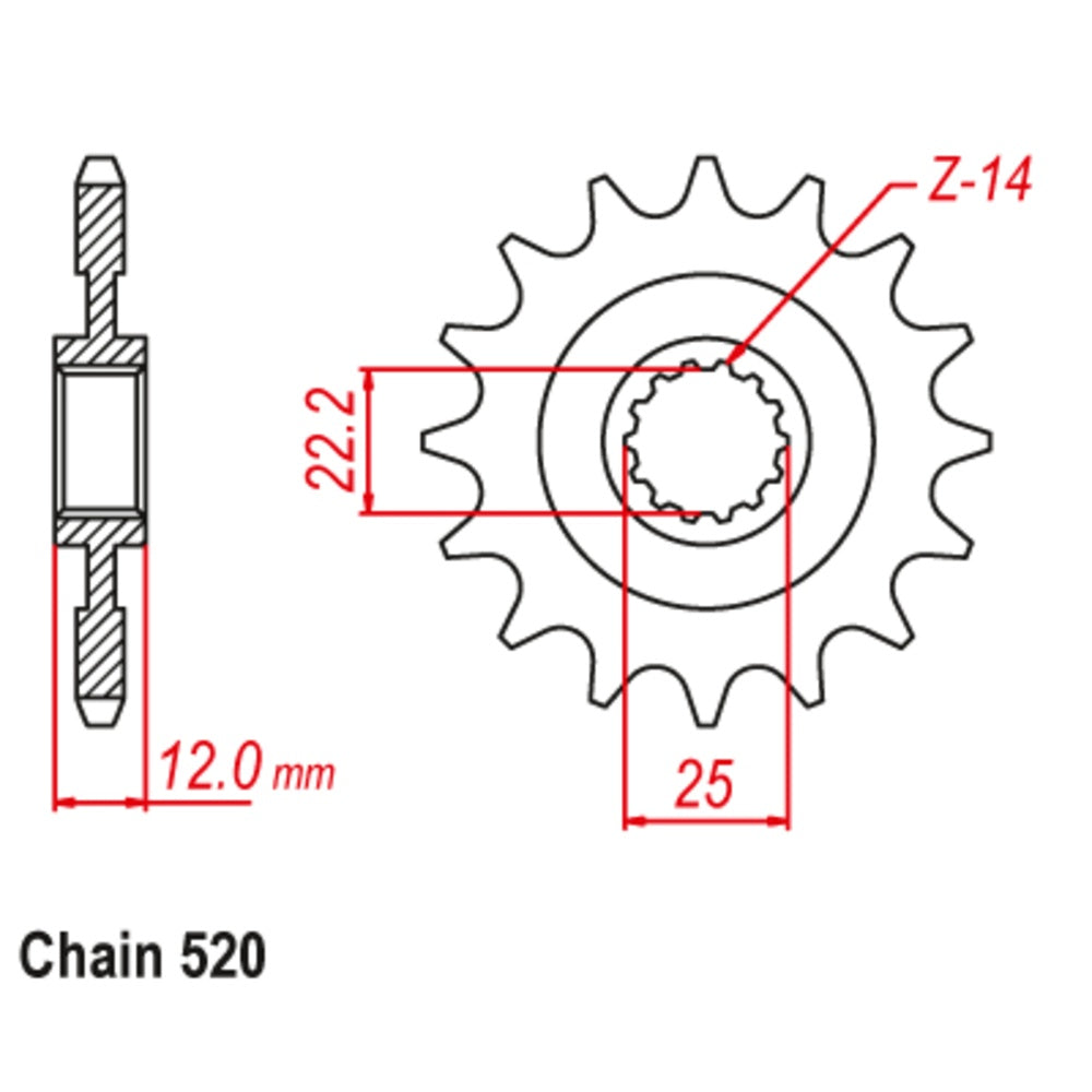 12T Gas Gas Front Sprocket (GG1)