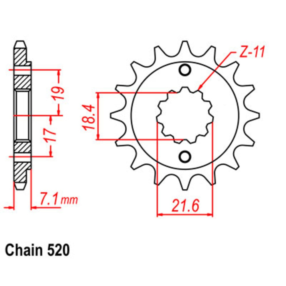 14T Honda Front Sprocket (1321)