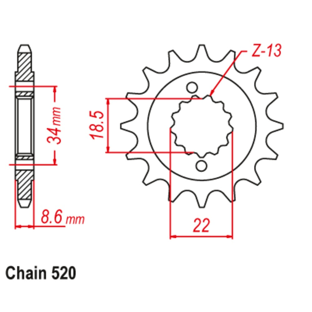 14T KTM390 14-16 Front Spkt ( OEM 90833029044)