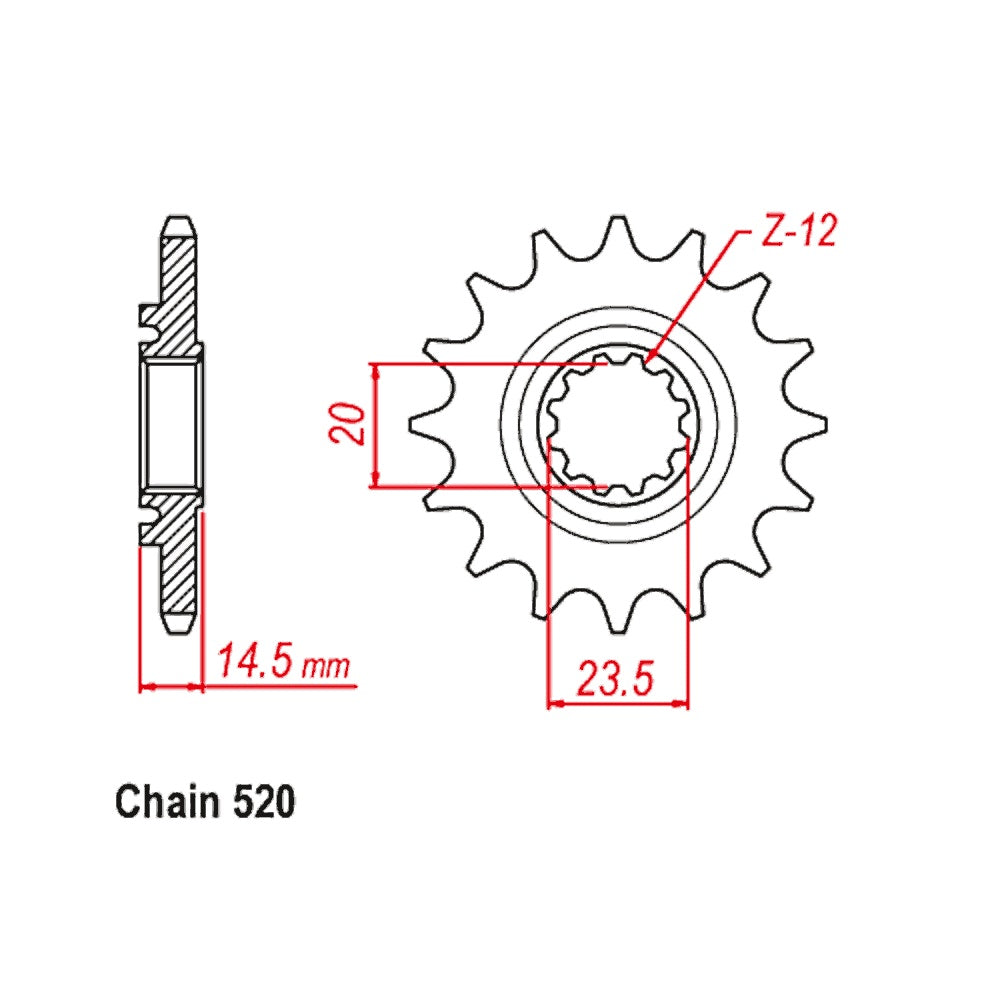 14T Honda Front Sprocket CRF450L