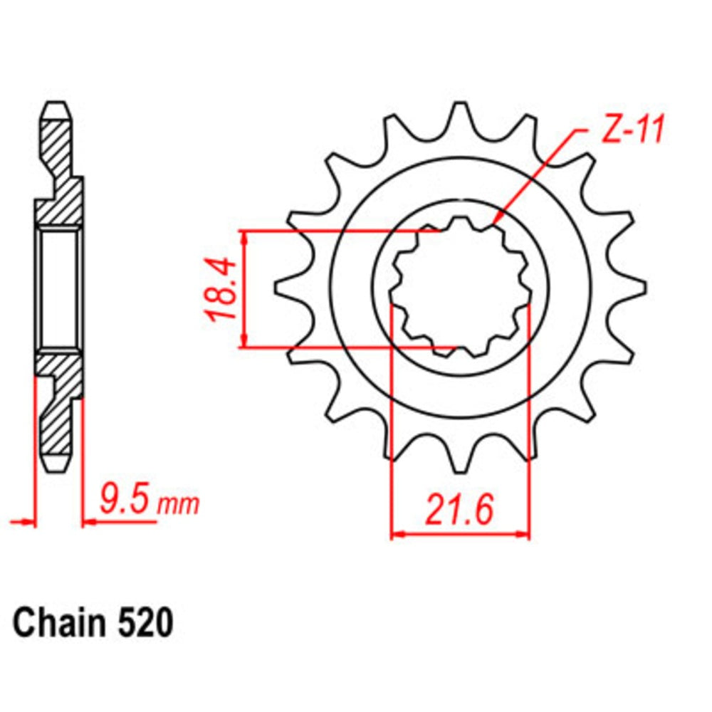 15T Honda Front Sprocket (285)
