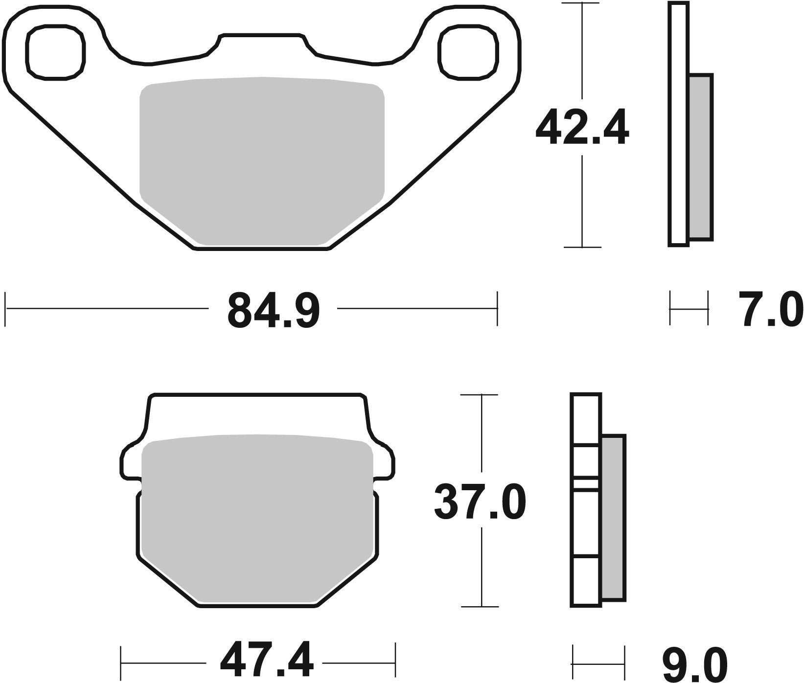 SBS FRICTION - Sinter Front / Rear Scooter Brake Pads (SBS 544) - 101MS-