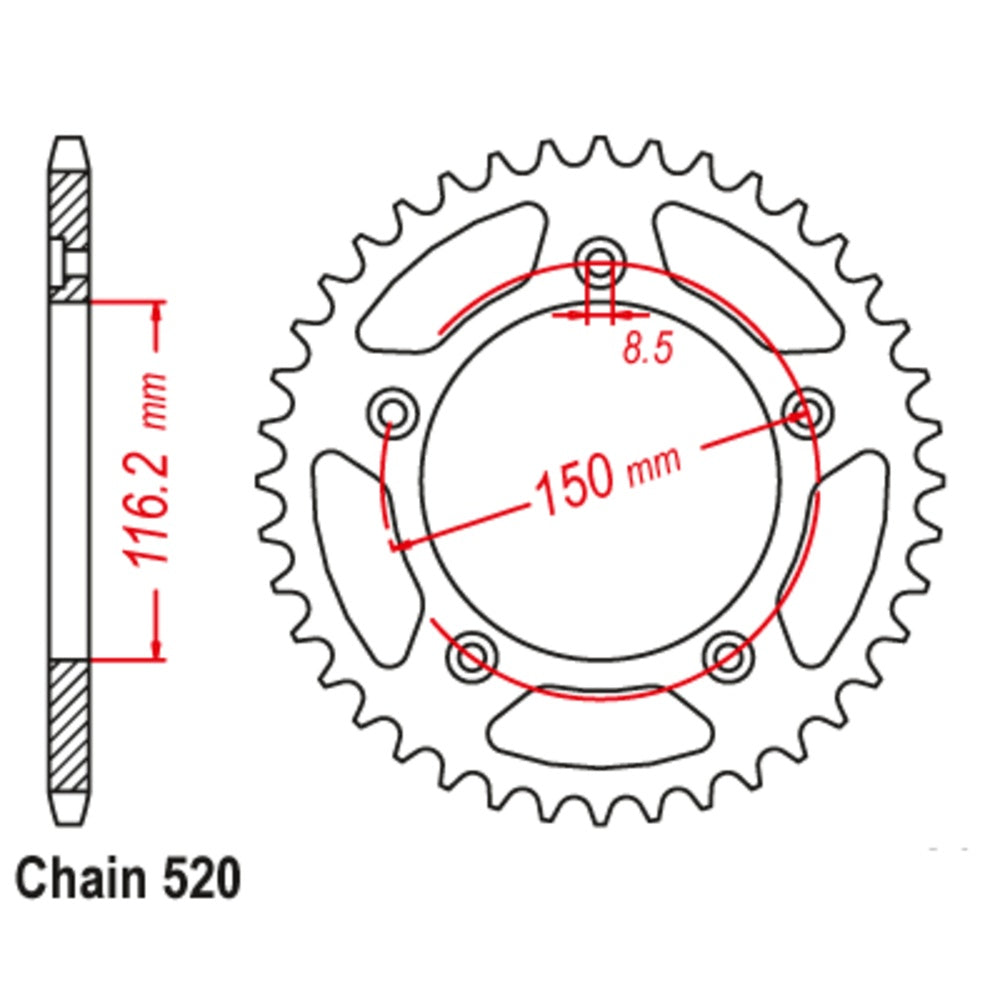 42T Aprillia Rear Sprocket