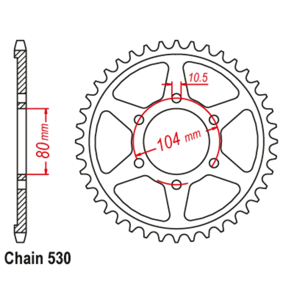 45T Kawasaki Rear Sprocket (488)