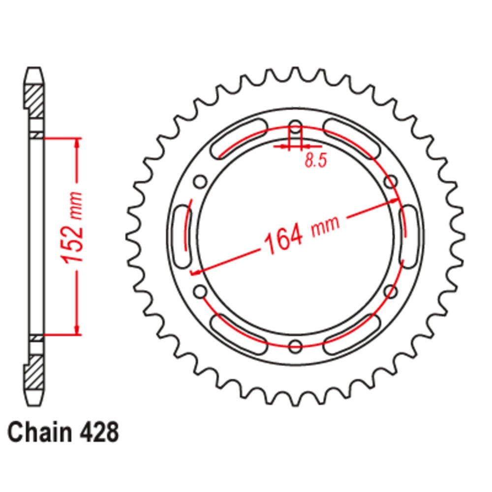 56T Rear Sprocket Yamaha SR400 (1839)