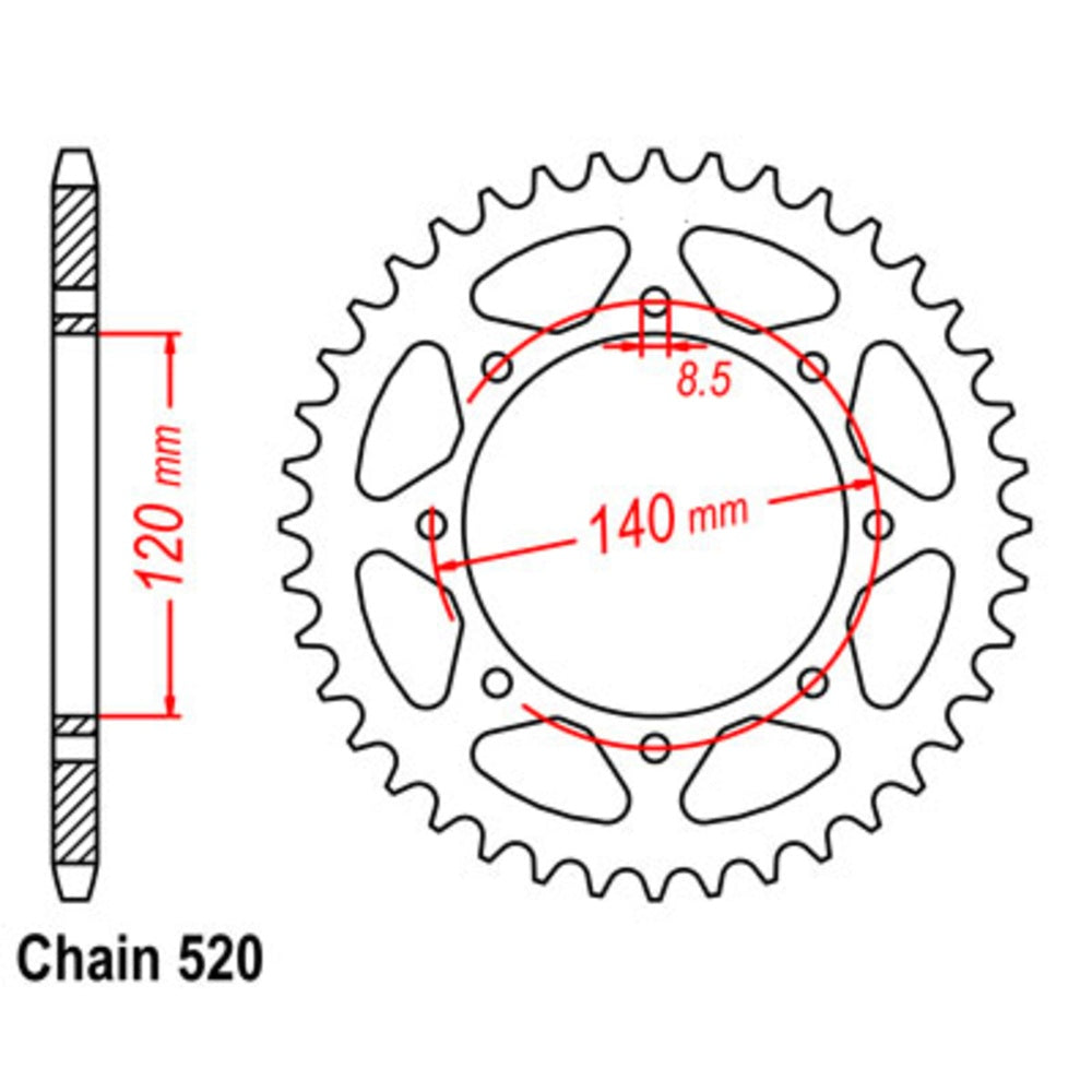43T Kawasaki Rear Sprocket (487)