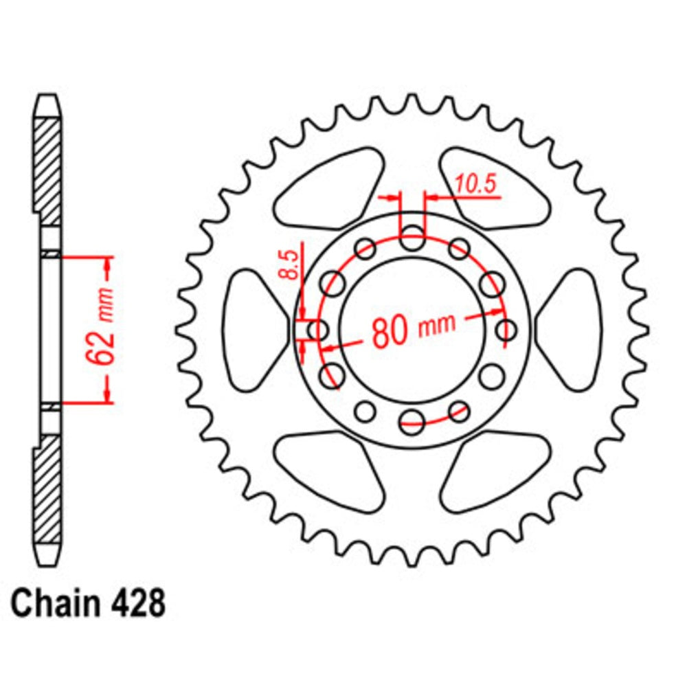 45T Yamaha Rear Sprocket (1842)