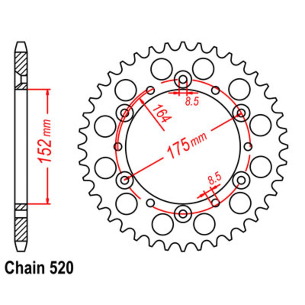 45T Yamaha Rear Sprocket (853)