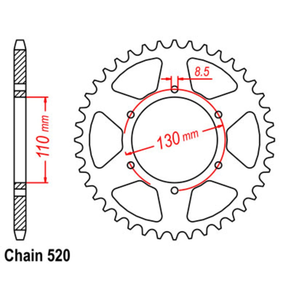 48T Honda Rear Sprocket (1977) Same as 11-446
