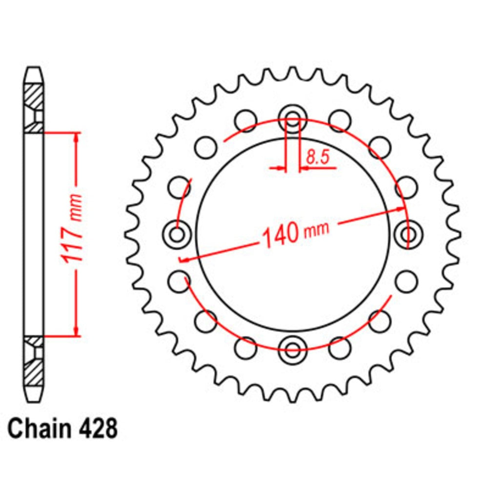 44T Yamaha Rear Sprocket (831)