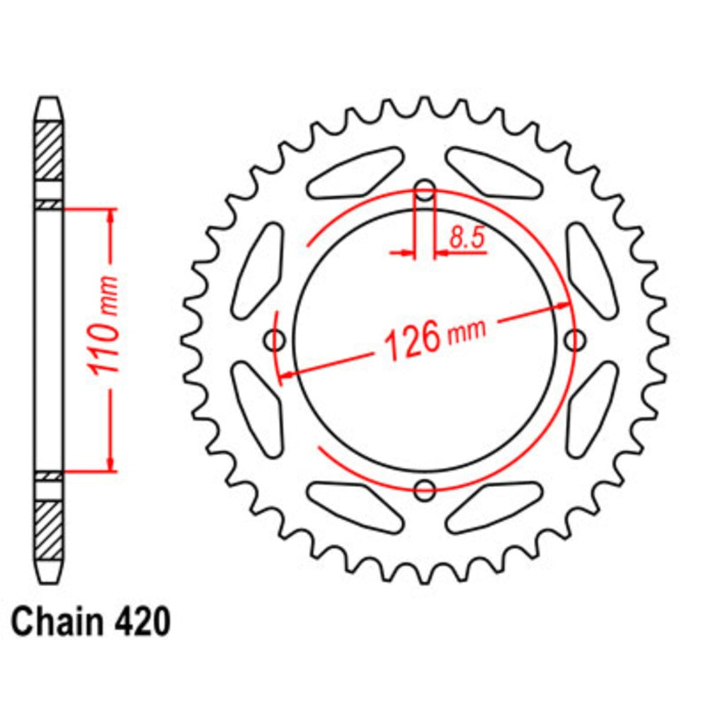 48T Kawasaki KX65 Rear Sprocket (1465)
