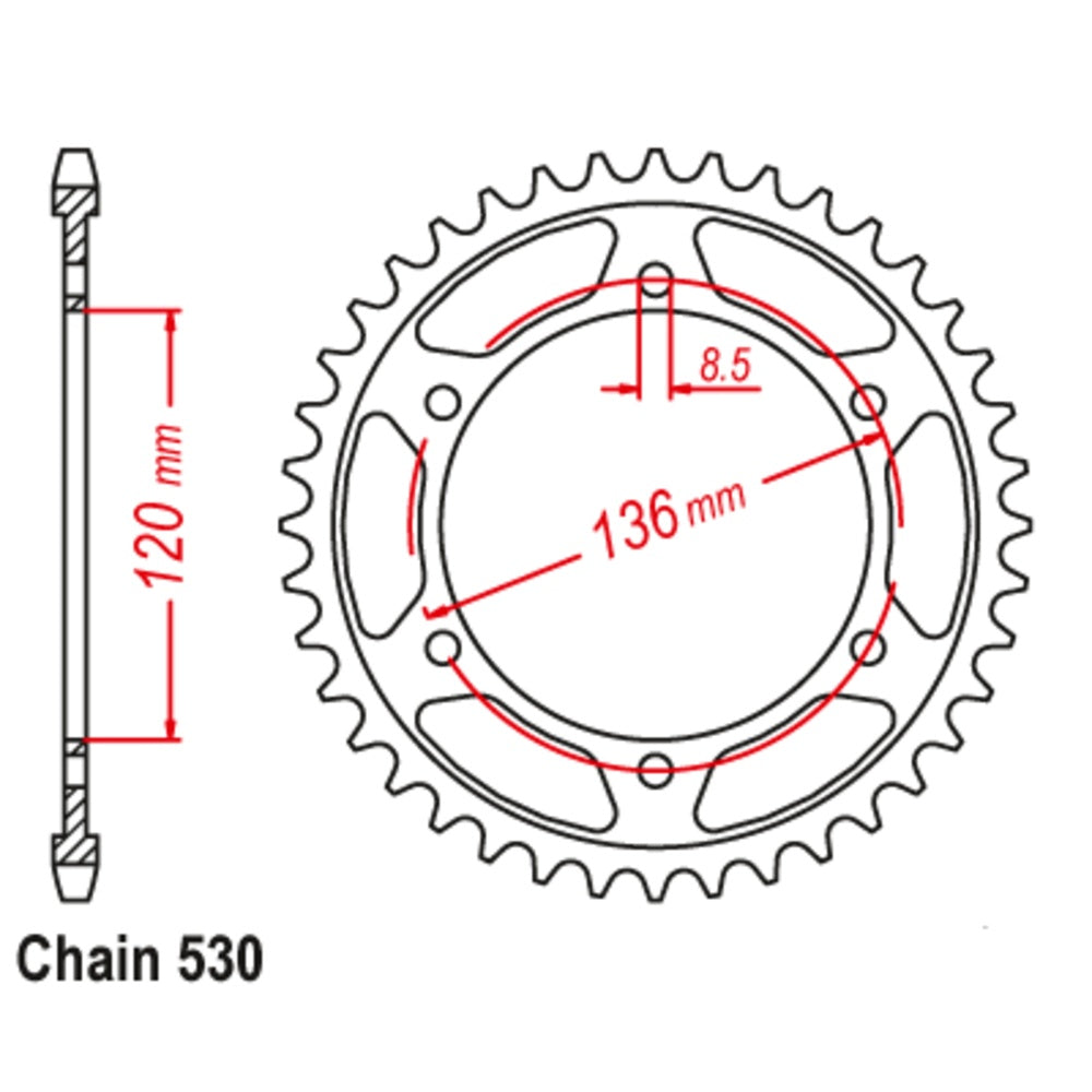44T Yamaha Rear Sprocket