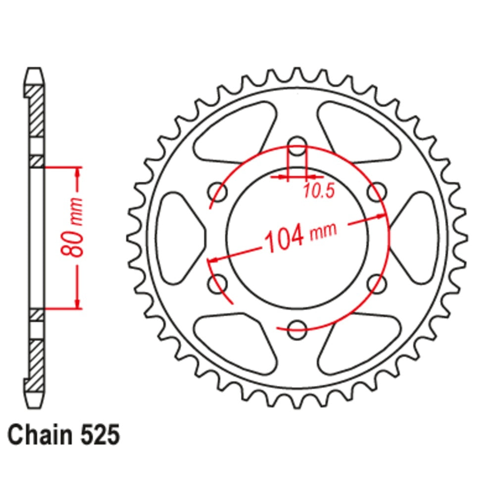 44T Kawasaki Rear Sprocket (1489)