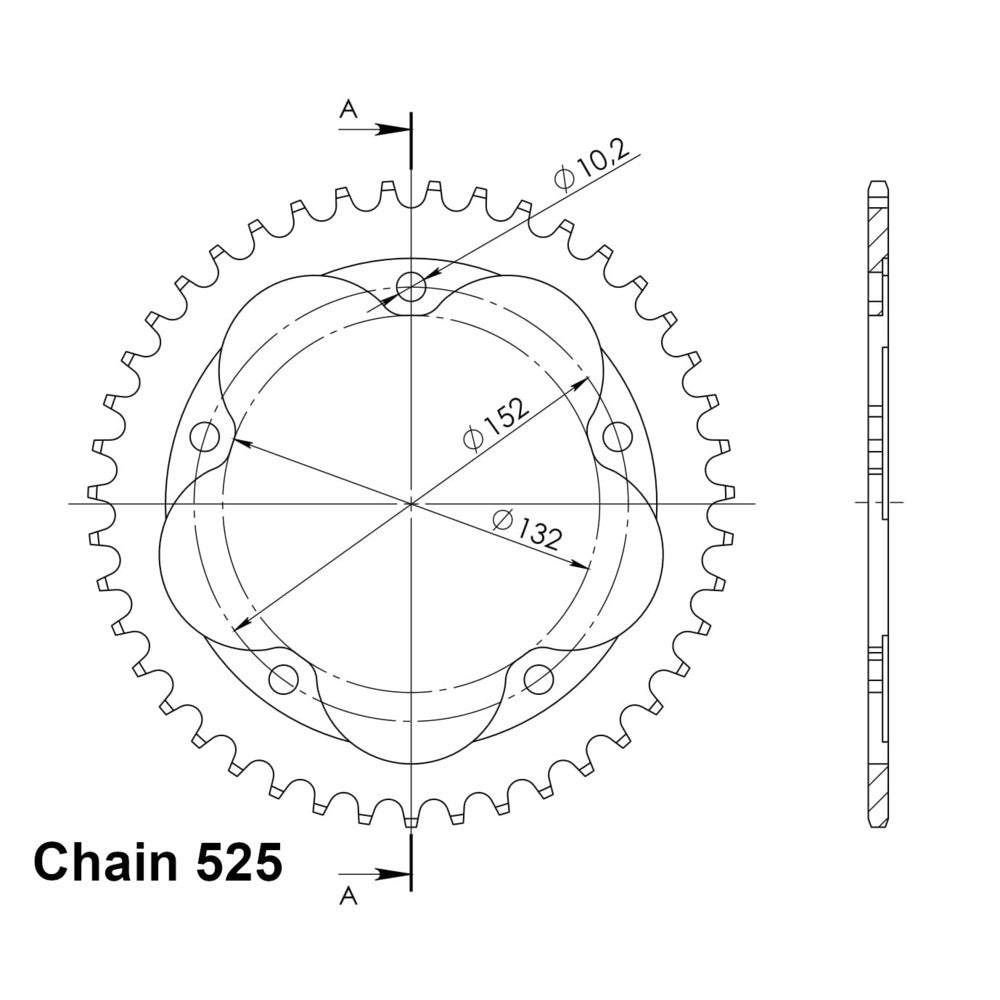 41T Rear Sprocket MV Agusta 675 F3, 800/910/920/989/1090 Brutale, F4 1000 (Black) (614)