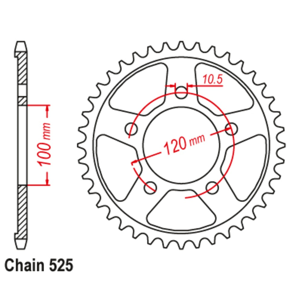 42T Aprilia 1000 RSV Rear Sprocket (702)