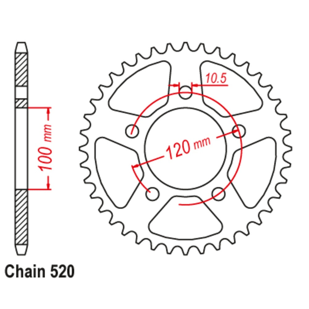 44T Aprillia 650 Pegaso Trail/ Factory / Strada Rear Sprocket (703)